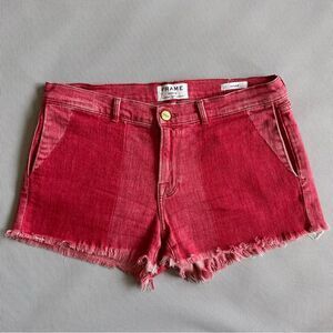 FRAME Le Cutoff Womens Short Denim Crimson Shadow Red Size 27